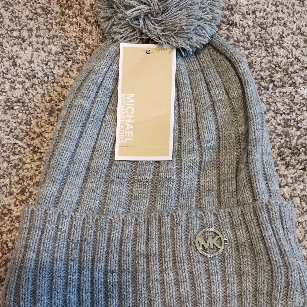 Michael Kors Heather Gray Knit Beanie